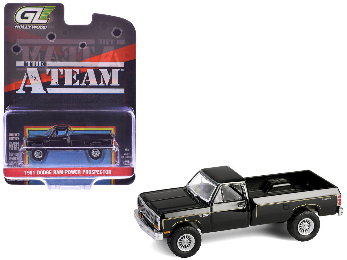 1981 Dodge Power Ram Prospector Pickup Truck Black "The A-Team" (1983-1987) TV Series "Hollywood Series" Release #43 1/64 Diecast Model Car by Greenlight LuxuryLifeWay Online Store