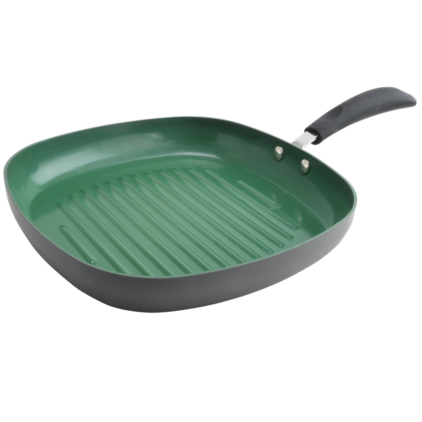 Eco-Friendly Home Hummington 11 inch Green Ceramic Non-Stick Grill Pan in Matte Grey LuxuryLifeWay Online Store