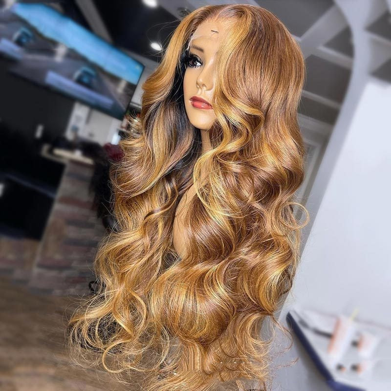 Honey Blonde Body Wave Lace Front Pre Plucked Highlight Wig LuxuryLifeWay Online Store