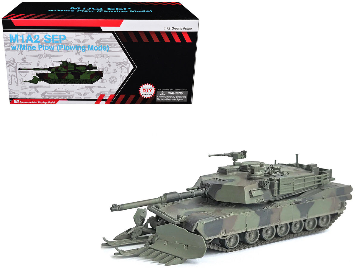 United States M1A2 SEP (System Enhancement Package) Tank with Mine Plow (Plowing Mode) "United States Army 1st Battalion 16th Cav. Reg. Fort Knox" (2002)" Green Camouflage "NEO Dragon Armor" Series 1/72 Plastic Model by Dragon Models LuxuryLifeWay Online Store