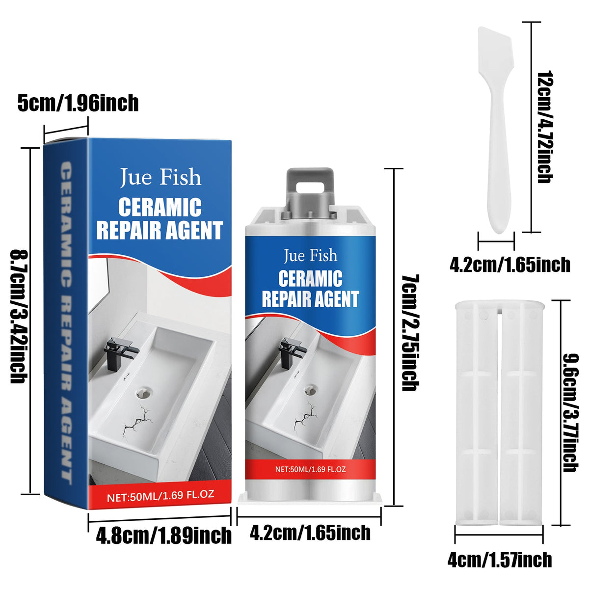50ml Bottle Of Tile Repair Adhesive-2 Tools1box Tri Light Beauty