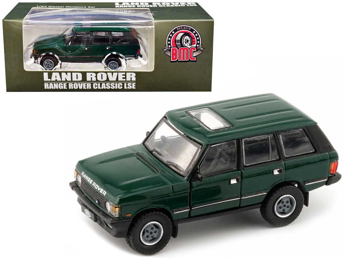 Land Rover Range Rover Classic LSE RHD (Right Hand Drive) Green with Sunroof with Extra Wheels 1/64 Diecast Model Car by BM Creations LuxuryLifeWay Online Store