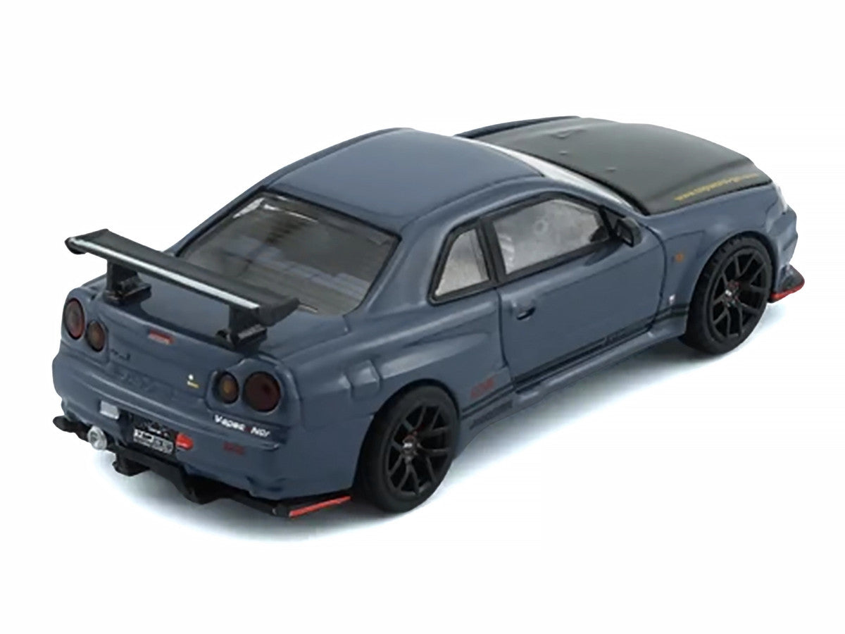 Nissan "Top Secret" Skyline GT-R (BNR34) RHD (Right Hand Drive) Stealth Gray with Carbon Hood "Tokyo Auto Salon 2026" 1/64 Diecast Model Car by BM Creations LuxuryLifeWay Online Store