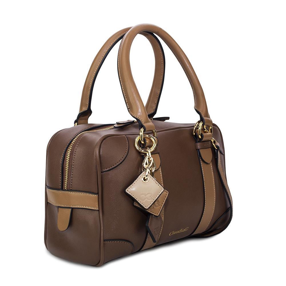 Carlotta Leather Handbag - Chocolate / Caramel LadyShow.Store