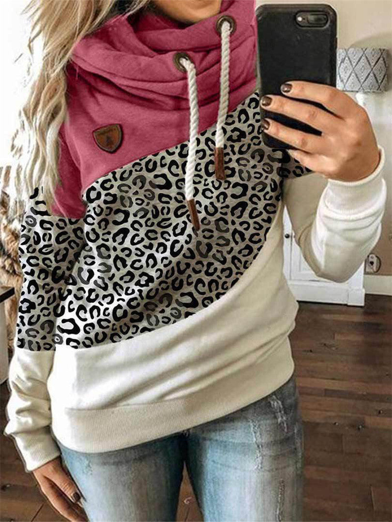 Printed stitching hooded fleece loose sweatshirt Best YouTube Store