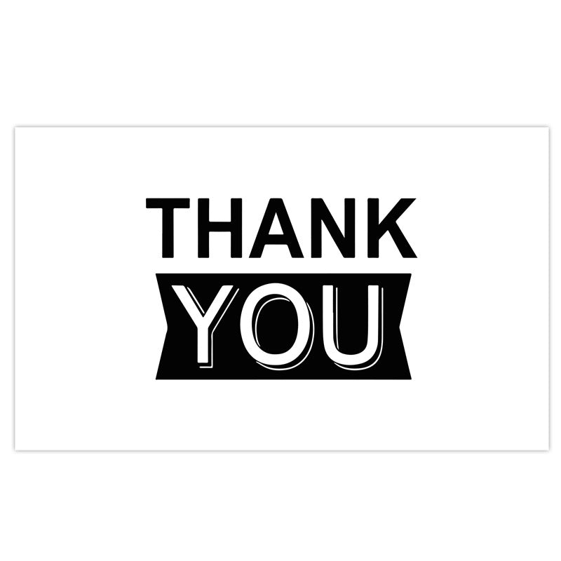 Gift Packaging 50 SheetsPack Simple Black Thank You Cards LadyShow.Store