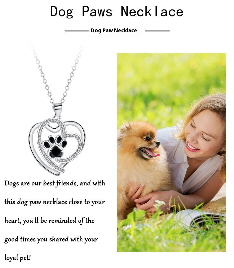 Cute Pet Footprints Necklace Clavicle Chain Personality LadyShow.Store