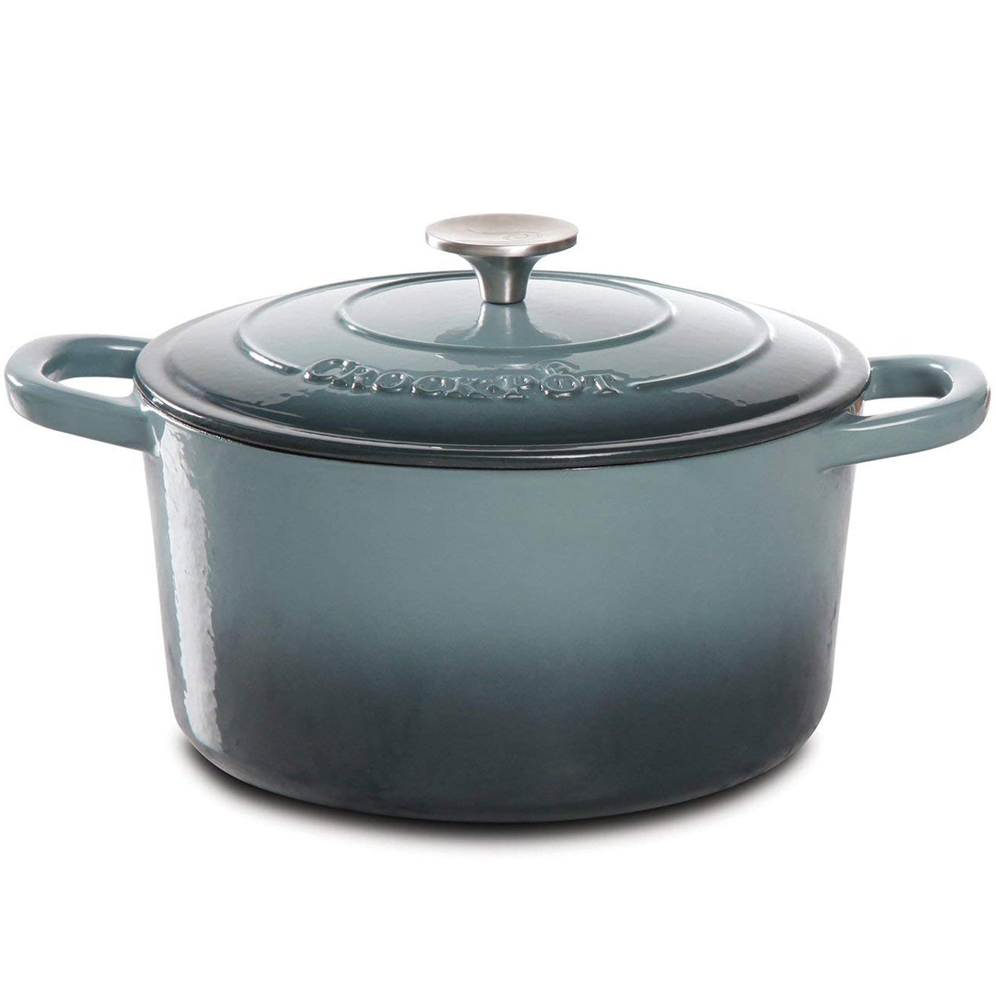 Crock Pot Artisan 5 Quart Round Enameled Cast Iron Dutch Oven in Slate Gray LuxuryLifeWay Online Store