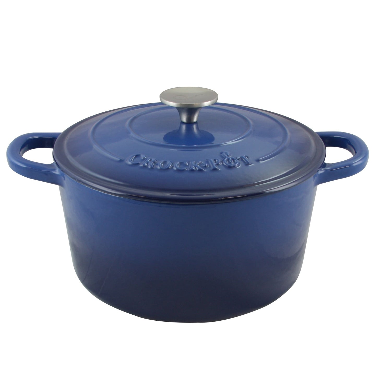 Crock Pot Artisan 5 Quart Round Enameled Cast Iron Dutch Oven in Sapphire Blue LuxuryLifeWay Online Store