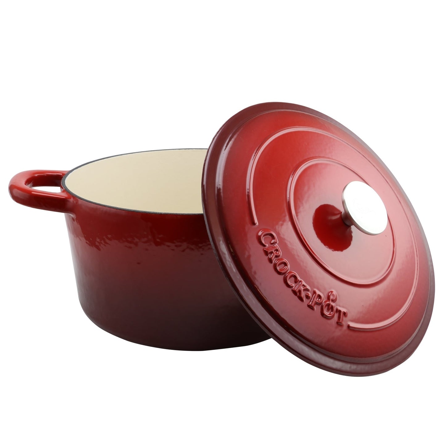 Crock Pot Artisan 7 Quart Round Cast Iron Dutch Oven in Scarlet Red LuxuryLifeWay Online Store