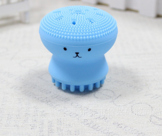 Cartoon octopus silicone wash brush foaming cleansing brush Manual facial massage brush cleansing brush brush bubbler