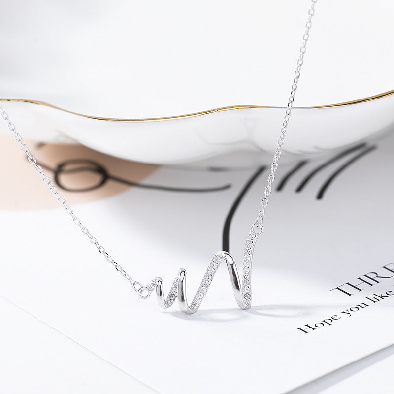 Heartbeat Necklace S925 Sterling Silver LadyShow.Store