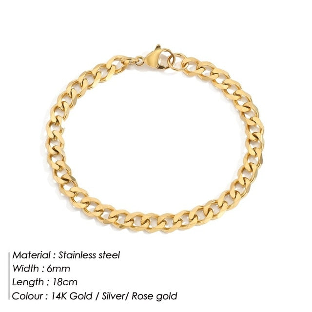 Curb Chain Stainless Steel Bracelet Pi-Mart