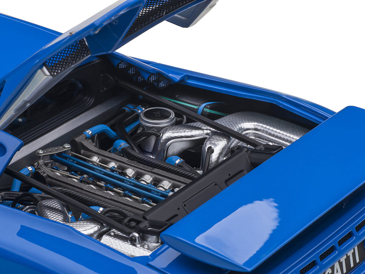 Bugatti EB110 SS Super Sport French Racing Blue with Silver Wheels 1/18 Model Car by Autoart LuxuryLifeWay Online Store