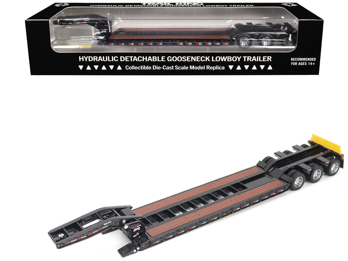 Trail King TK120 Hydraulic Detachable Gooseneck Lowboy Trailer Black (Regular Version) "Transport Series" 1/50 Diecast Model by Diecast Masters LuxuryLifeWay Online Store