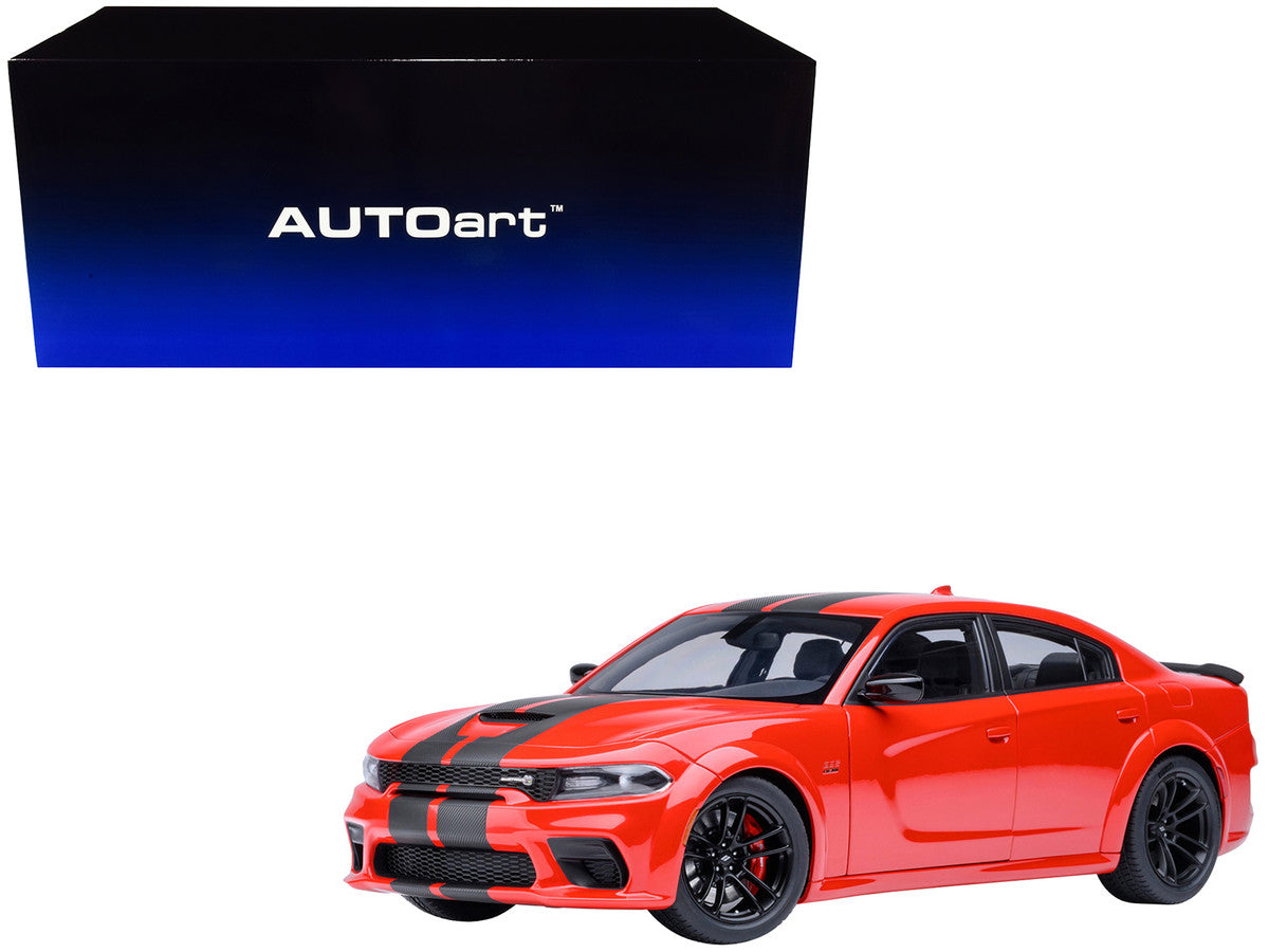 Dodge Charger Scat Pack Widebody Torred with Carbon Stripes 1/18 Model Car by Autoart LuxuryLifeWay Online Store