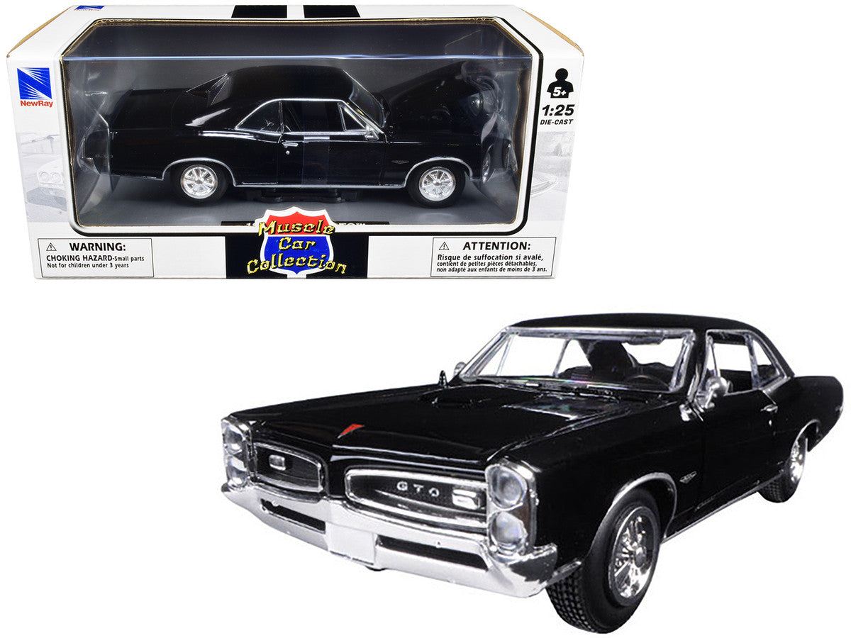 1966 Pontiac GTO Black "Muscle Car Collection" 1/25 Diecast Model Car by New Ray LuxuryLifeWay Online Store