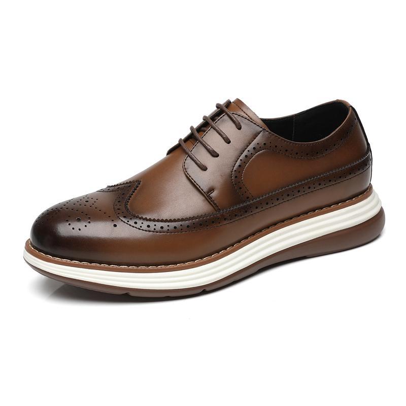 Ultra-fiber Thick-soled Trendy Men's Business Leather Shoes Comfortable And Casual Best YouTube Store