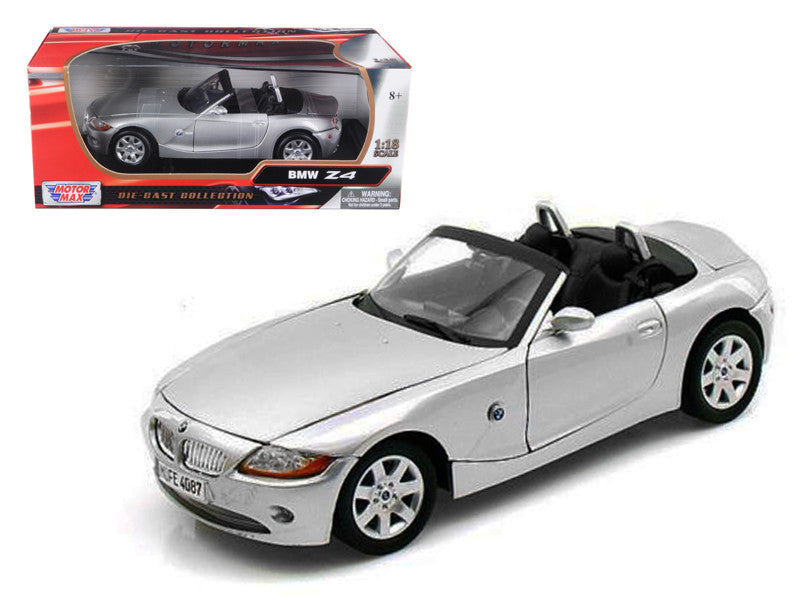 BMW Z4 Convertible Silver 1/18 Diecast Model Car by Motormax LuxuryLifeWay Online Store
