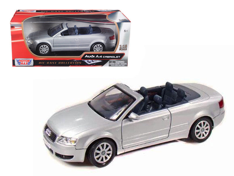 2004 Audi A4 Cabriolet Silver 1/18 Diecast Model Car by Motormax LuxuryLifeWay Online Store