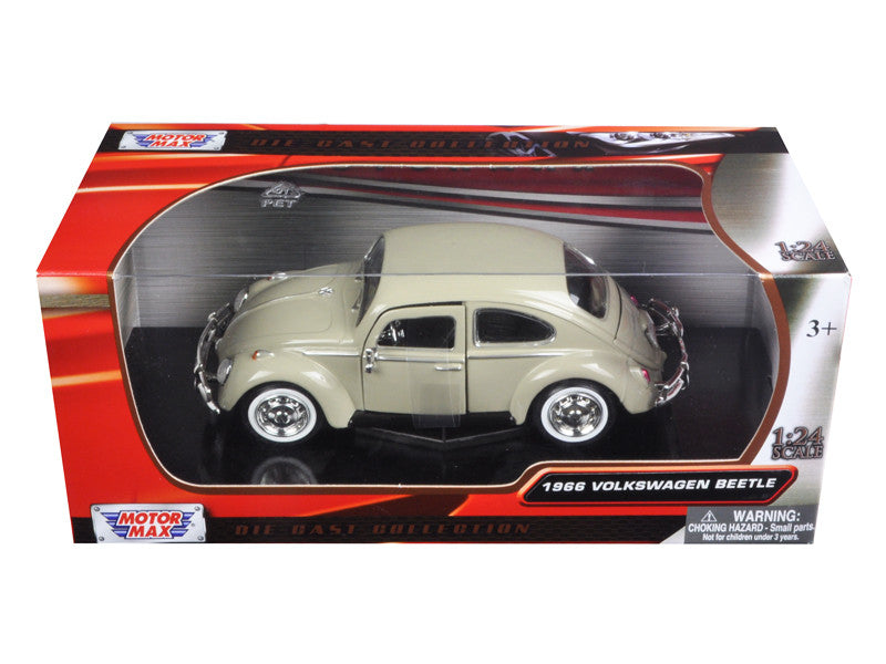 1966 Volkswagen Beetle Beige 1/24 Diecast Model Car by Motormax LuxuryLifeWay Online Store