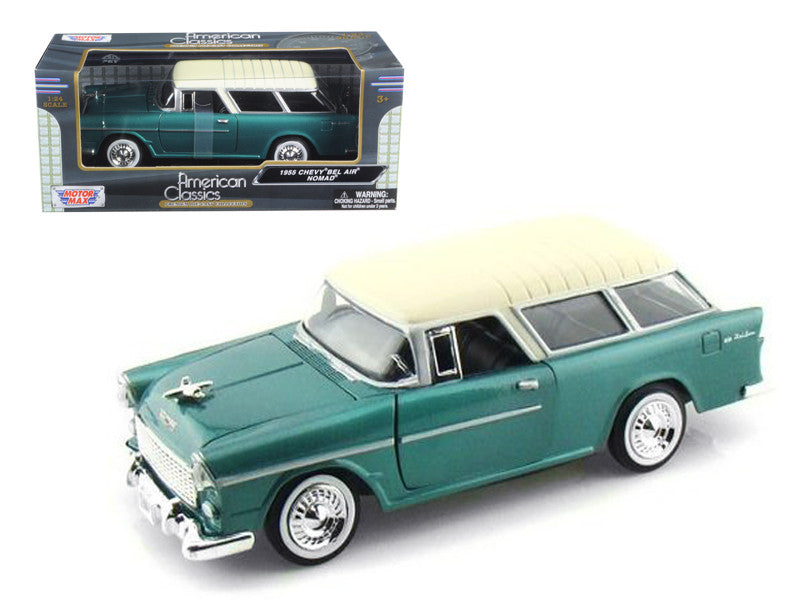 1955 Chevrolet Nomad Green 1/24 Diecast Model Car by Motormax LuxuryLifeWay Online Store