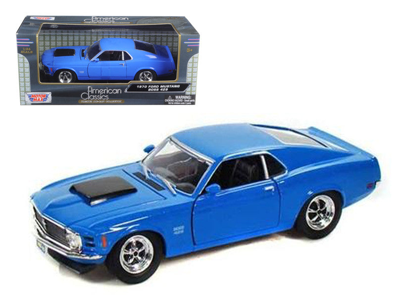 1970 Ford Mustang Boss 429 Blue 1/24 Diecast Model Car by Motormax LuxuryLifeWay Online Store