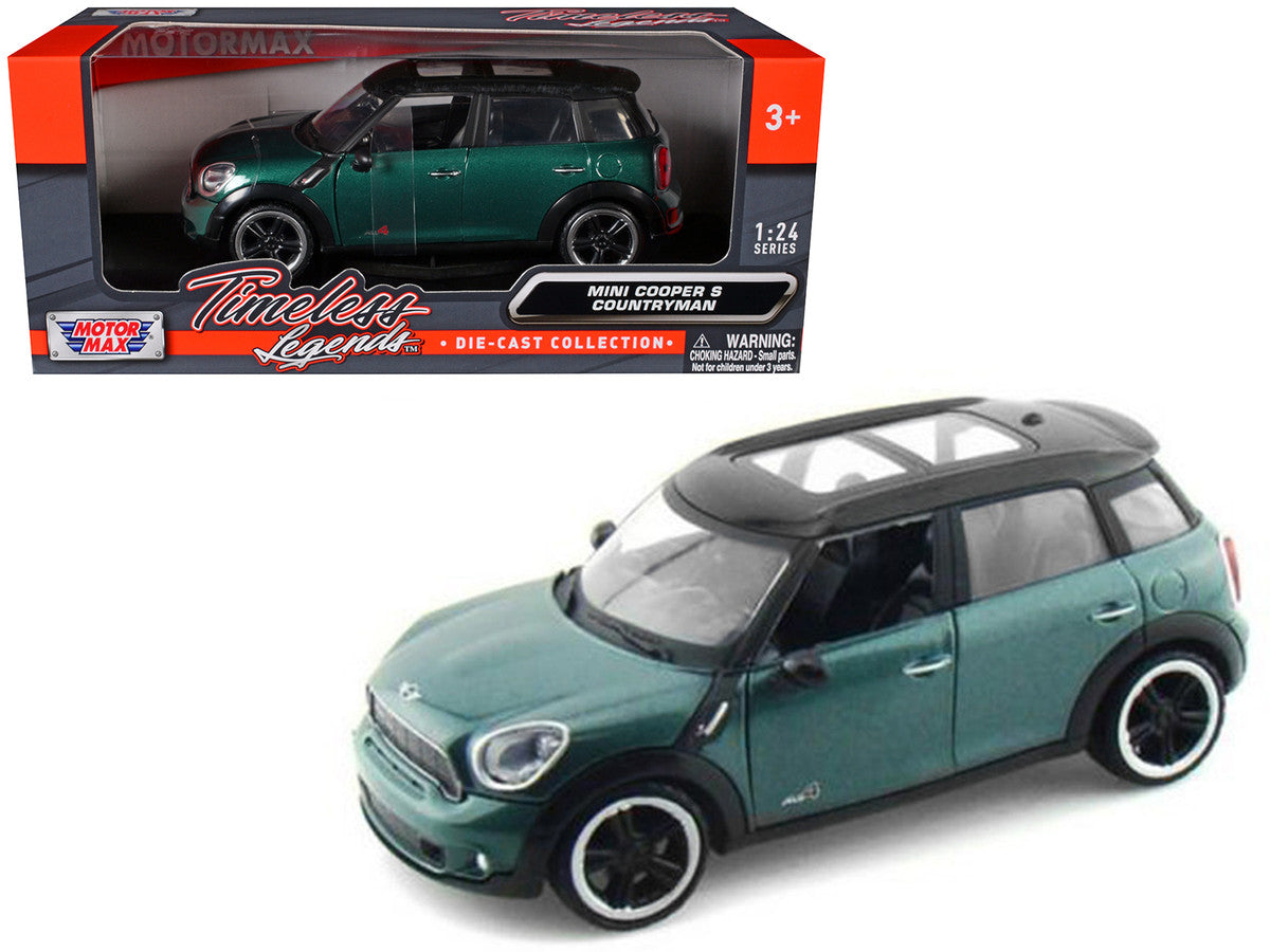 Mini Cooper S Countryman Oxford Green 1/24 Diecast Car Model by Motormax LuxuryLifeWay Online Store