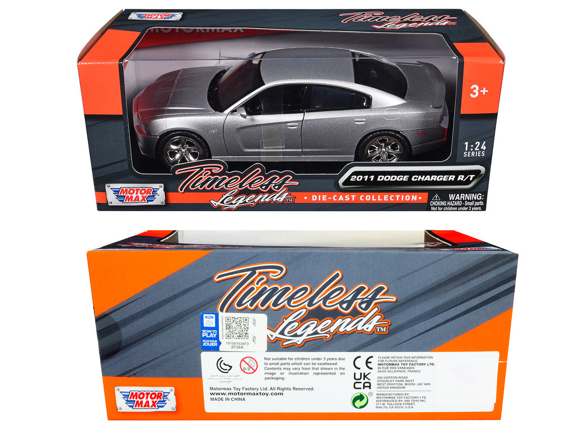 2011 Dodge Charger R/T Hemi Silver 1/24 Diecast Model Car by Motormax LuxuryLifeWay Online Store