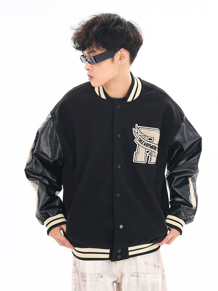 Vintage Flame Embroidered Jacket Jacket Baseball Uniform Best YouTube Store