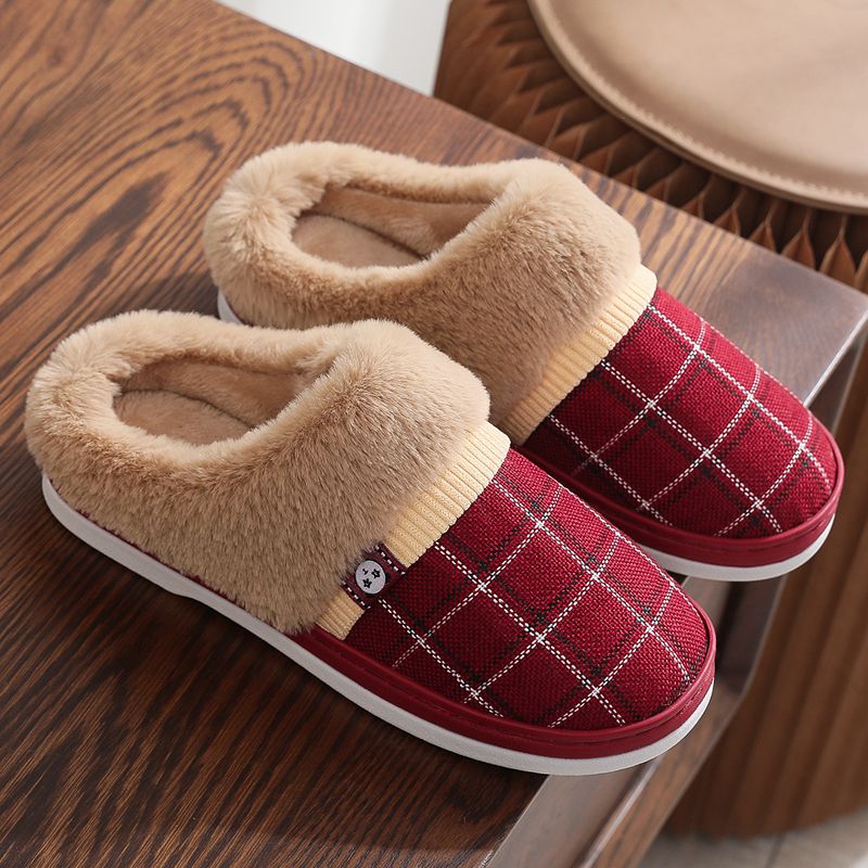 Mens Cotton Slippers For Winter Non-slip Warm And With A Thick Sole Best YouTube Store