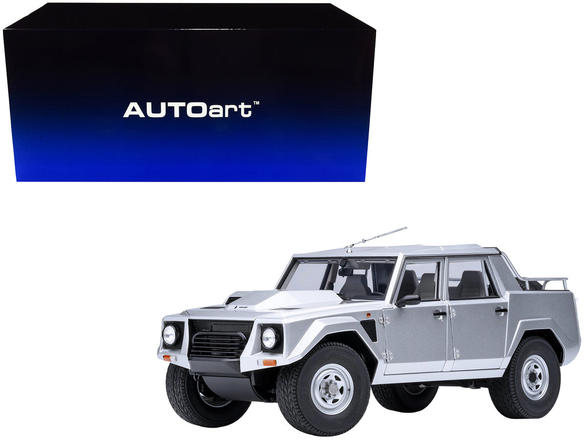 Lamborghini LM002 Argento Silver Metallic with White Interior 1/18 Model Car by Autoart LuxuryLifeWay Online Store