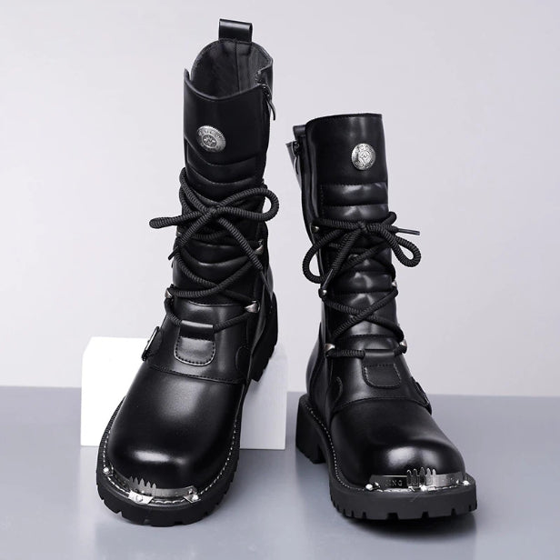 Autumn And Winter High-top Boots Men's Trendy Riding BootsBritish-style Denim Vintage Equestrian Boots Best YouTube Store