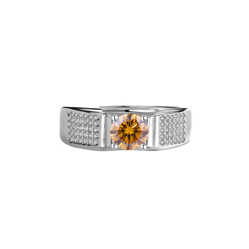 D Color Moissanite Starry Men's Ring LadyShow.Store