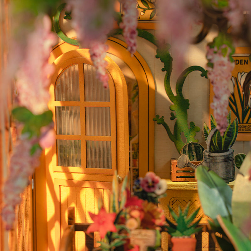 Robotime Rolife Garden House Book Nook Kit Book Shelf Insert Easy Assemble Toys Gifts For Kids Women Girls Home Decoration TGB06 CJD2