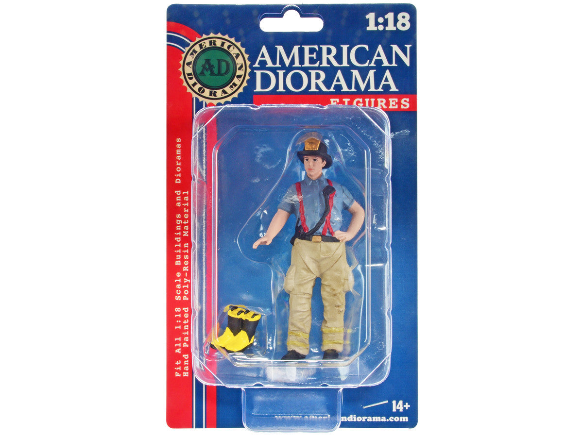 "Firefighters" Getting Ready Figure with Boots Accessory for 1/18 Scale Models by American Diorama LuxuryLifeWay Online Store