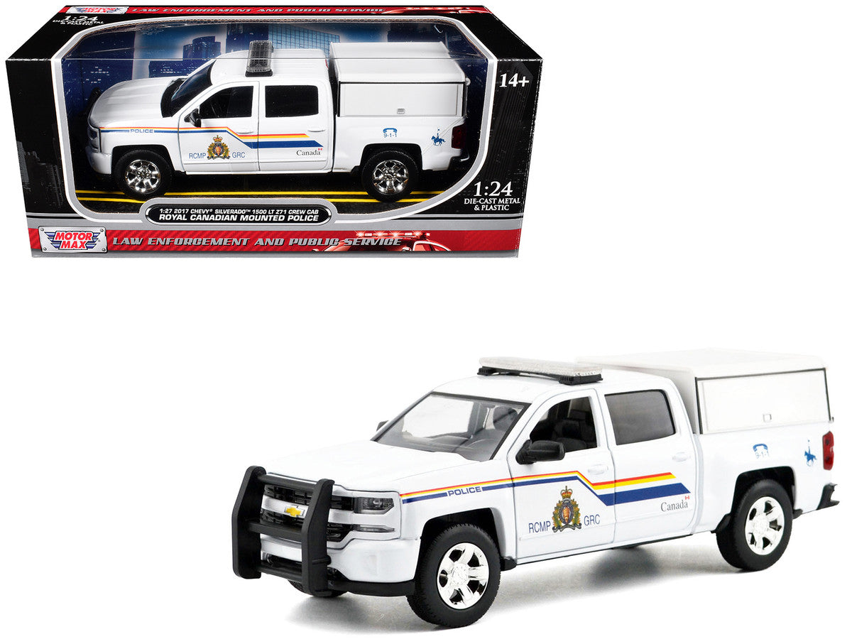 2017 Chevrolet Silverado 1500 LT Z71 Crew Cab Pickup Truck with Camper Box "Royal Canadian Mounted Police" White "Law Enforcement and Public Service" Series 1/27 Diecast Model Car by Motormax LuxuryLifeWay Online Store