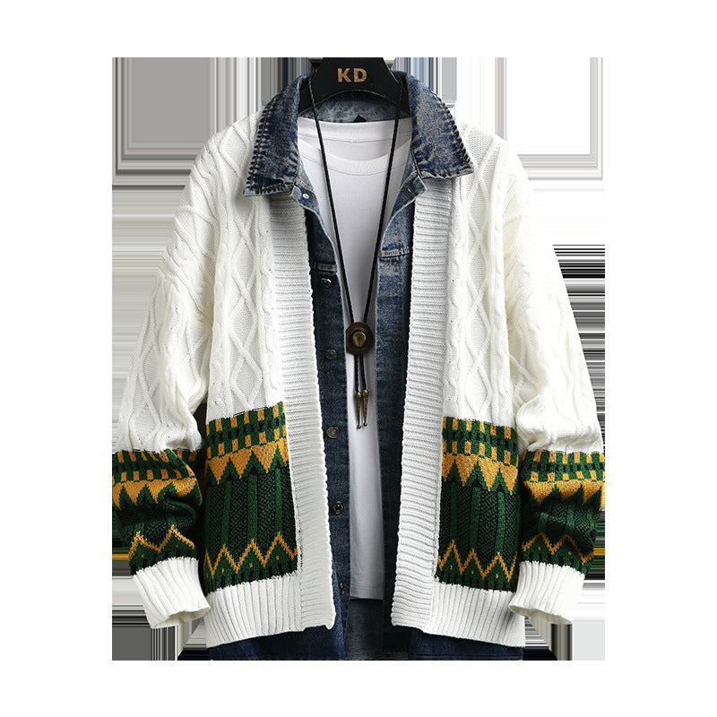 Men's Clothing Fashion Polo Collar Sweater Cardigan Coat Best YouTube Store