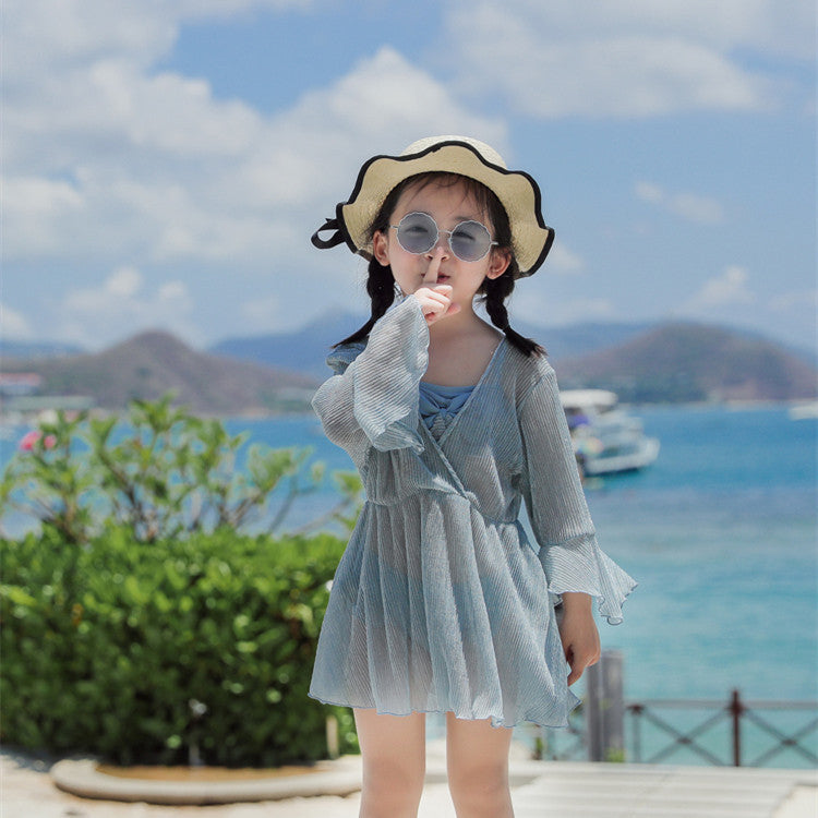 Long Sleeve Sunscreen Mother-daughter Parent-child Swimsuit LadyShow.Store
