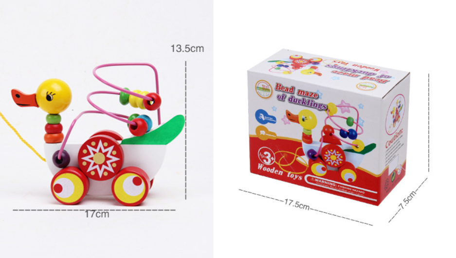 Wooden Duck Pull Toy with Beads for Early Learning LuxuryLifeWay Online Store