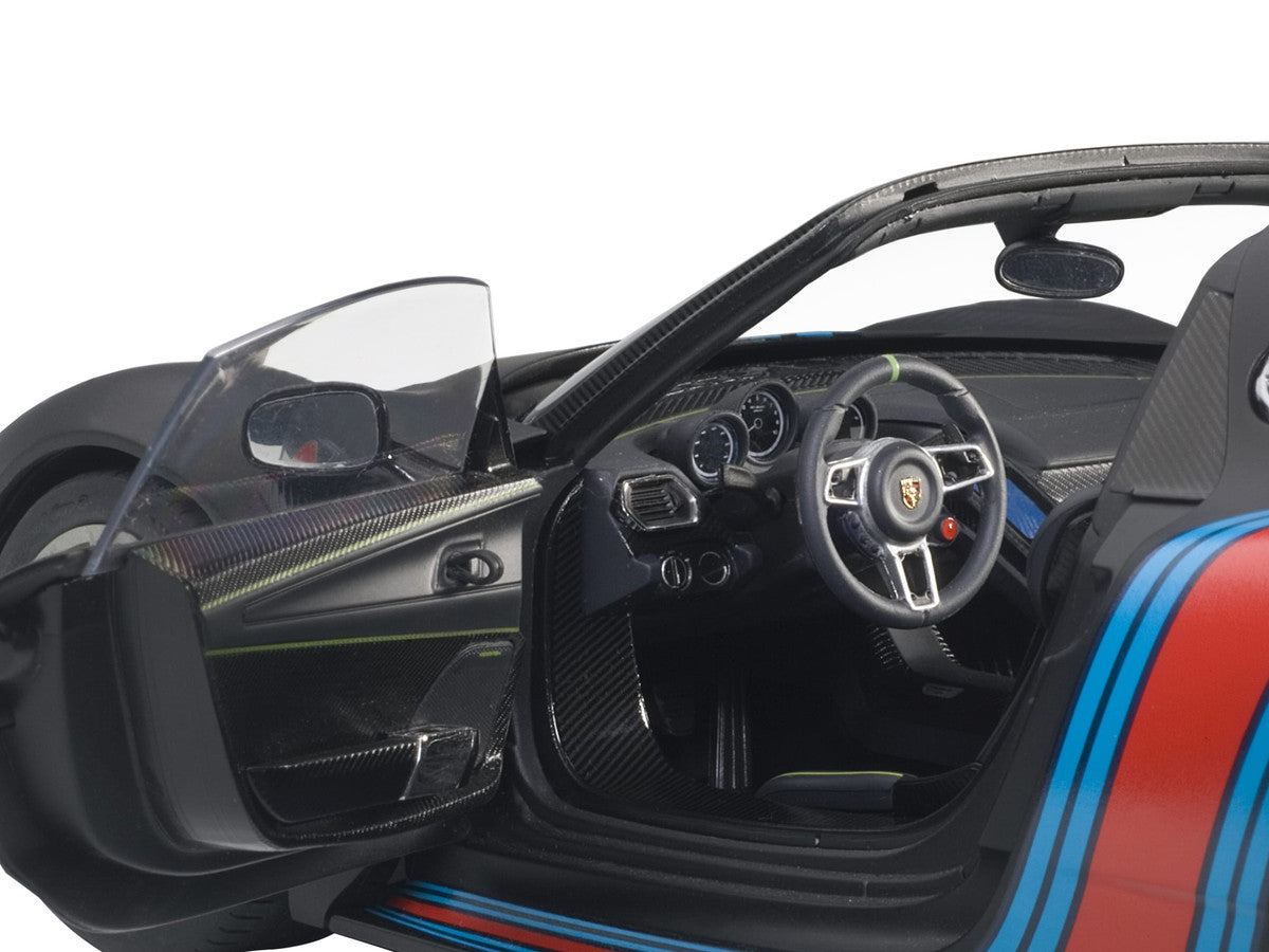 Porsche 918 Spyder Weissach Package Black/ Martini Livery #15 1/18 Model Car by Autoart LuxuryLifeWay Online Store