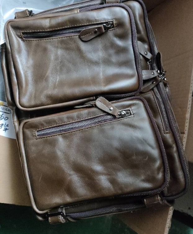 Men's Multi-functional First-layer Imported Leather Bag CJD