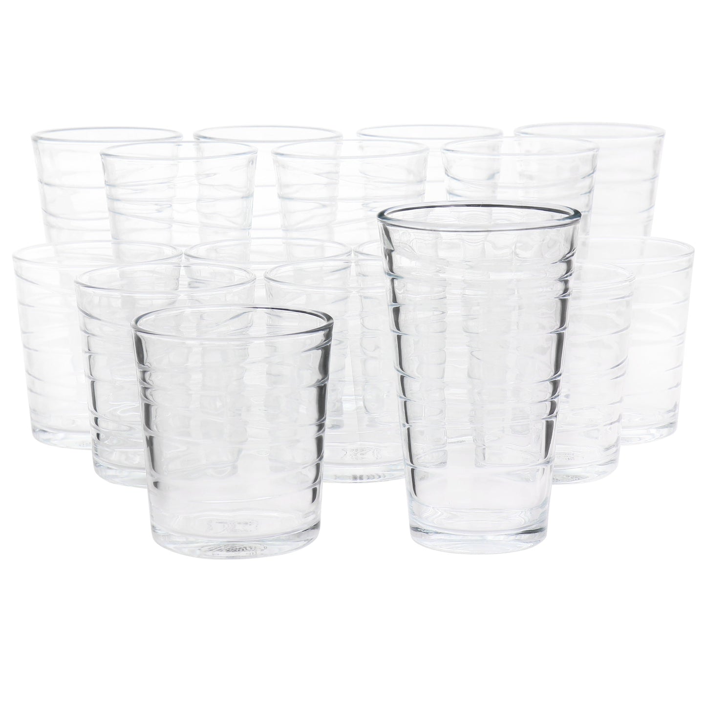 Gibson Home 16 Piece Swirl Clear Assorted Glassware Set LuxuryLifeWay Online Store