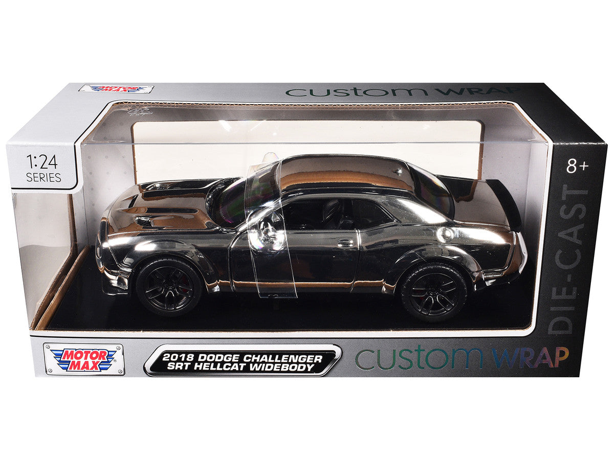 2018 Dodge Challenger SRT Hellcat Widebody Chrome "Custom Wrap" Series 1/24 Diecast Model Car by Motormax LuxuryLifeWay Online Store