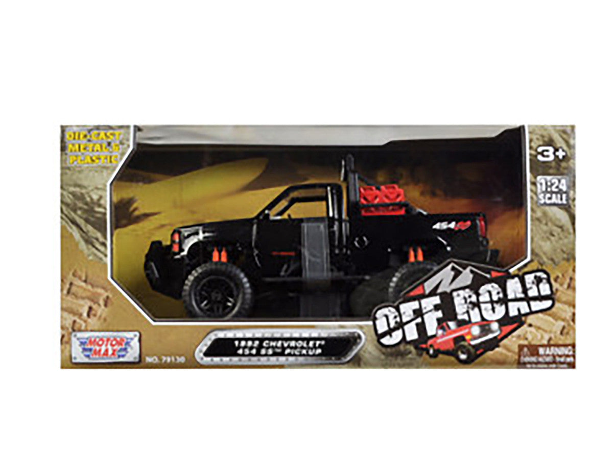1992 Chevrolet 454 SS Pickup Truck Off Road Black 1/24 Diecast Model by Motormax LuxuryLifeWay Online Store