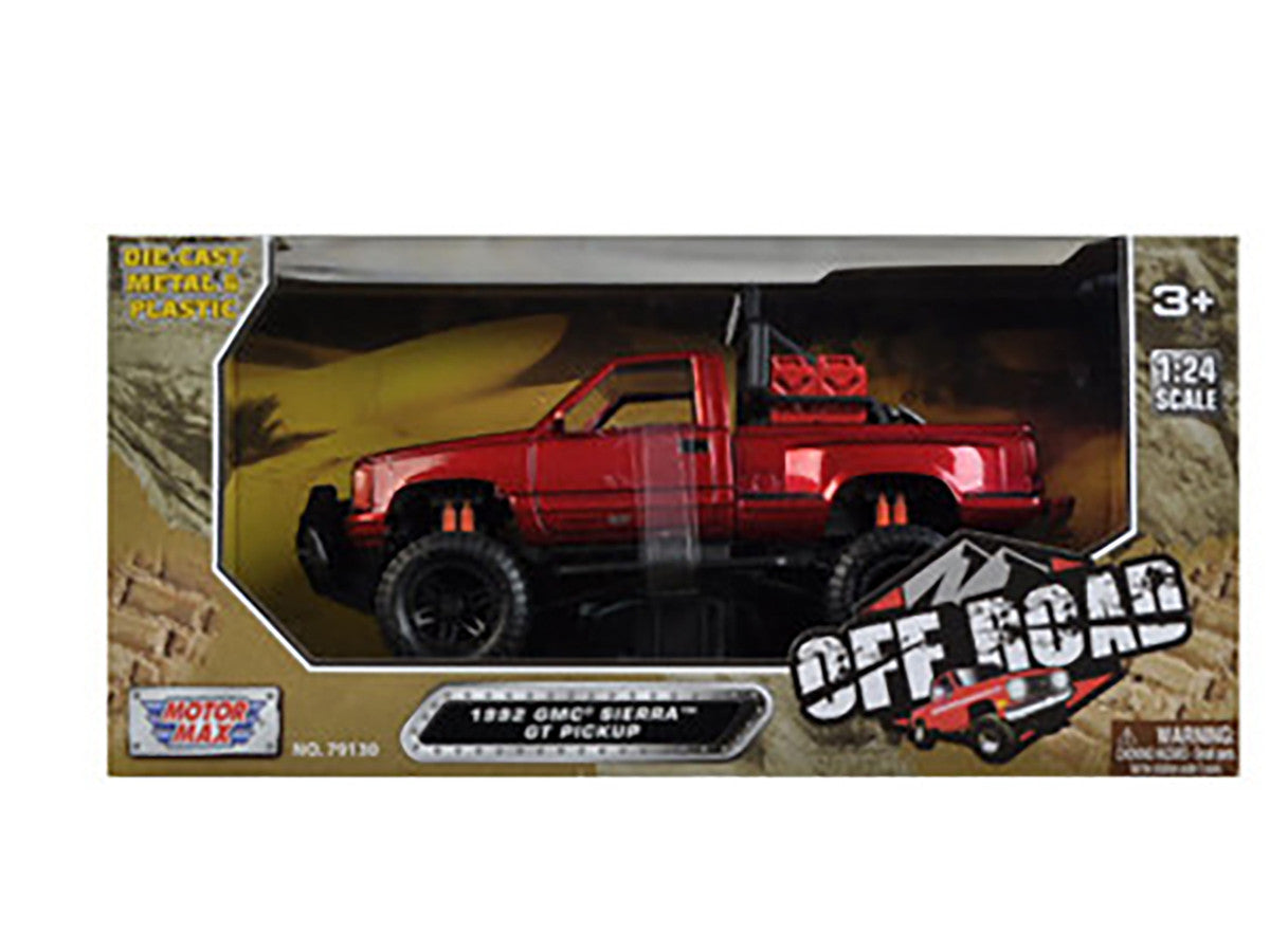 1992 GMC Sierra GT Pickup Truck Off Road Red 1/24 Diecast Model by Motormax LuxuryLifeWay Online Store