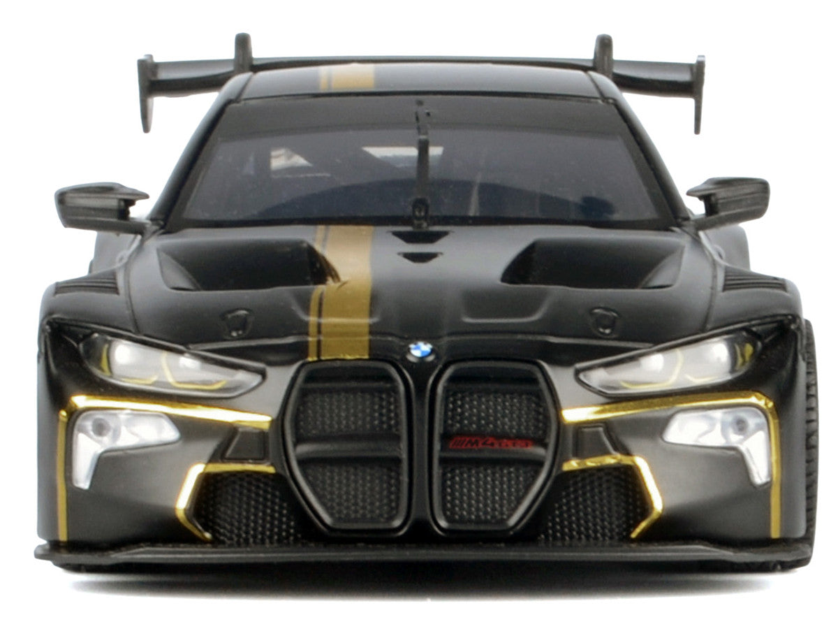 BMW M4 GT3 Matt Black with Gold Stripes "Midnight Eclipse" Series 1/24 Diecast Model Car by Motormax LuxuryLifeWay Online Store