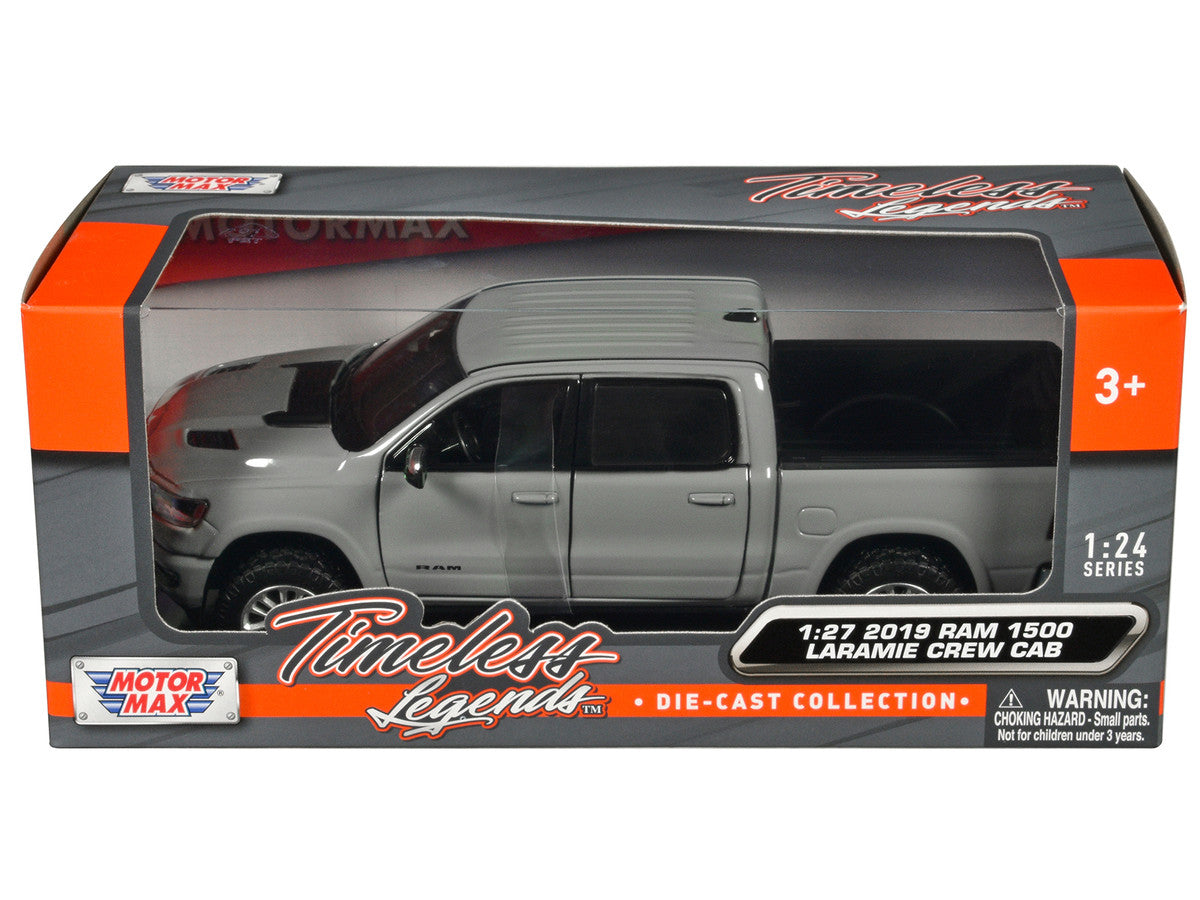 2019 RAM 1500 Laramie Crew Cab Pickup Truck Gray "Timeless Legends" Series 1/27 Diecast Model Car by Motormax LuxuryLifeWay Online Store