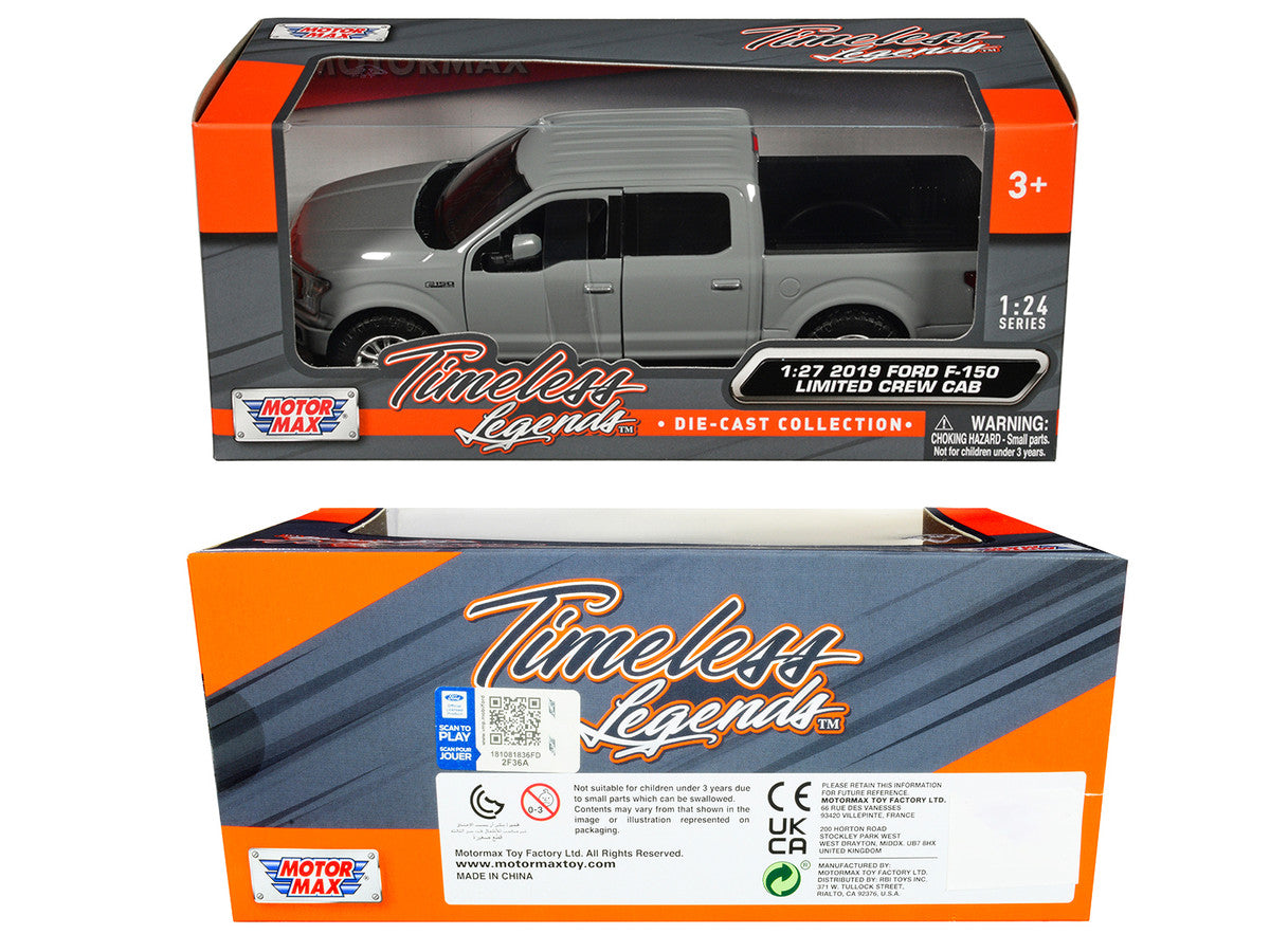 2019 Ford F-150 Limited Crew Cab Pickup Truck Gray "Timeless Legends" Series 1/24-1/27 Diecast Model Car by Motormax LuxuryLifeWay Online Store
