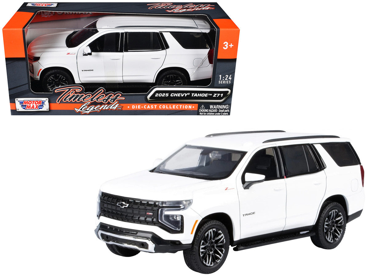 2025 Chevrolet Tahoe Z71 White "Timeless Legends" Series 1/24 Diecast Model Car by Motormax LuxuryLifeWay Online Store